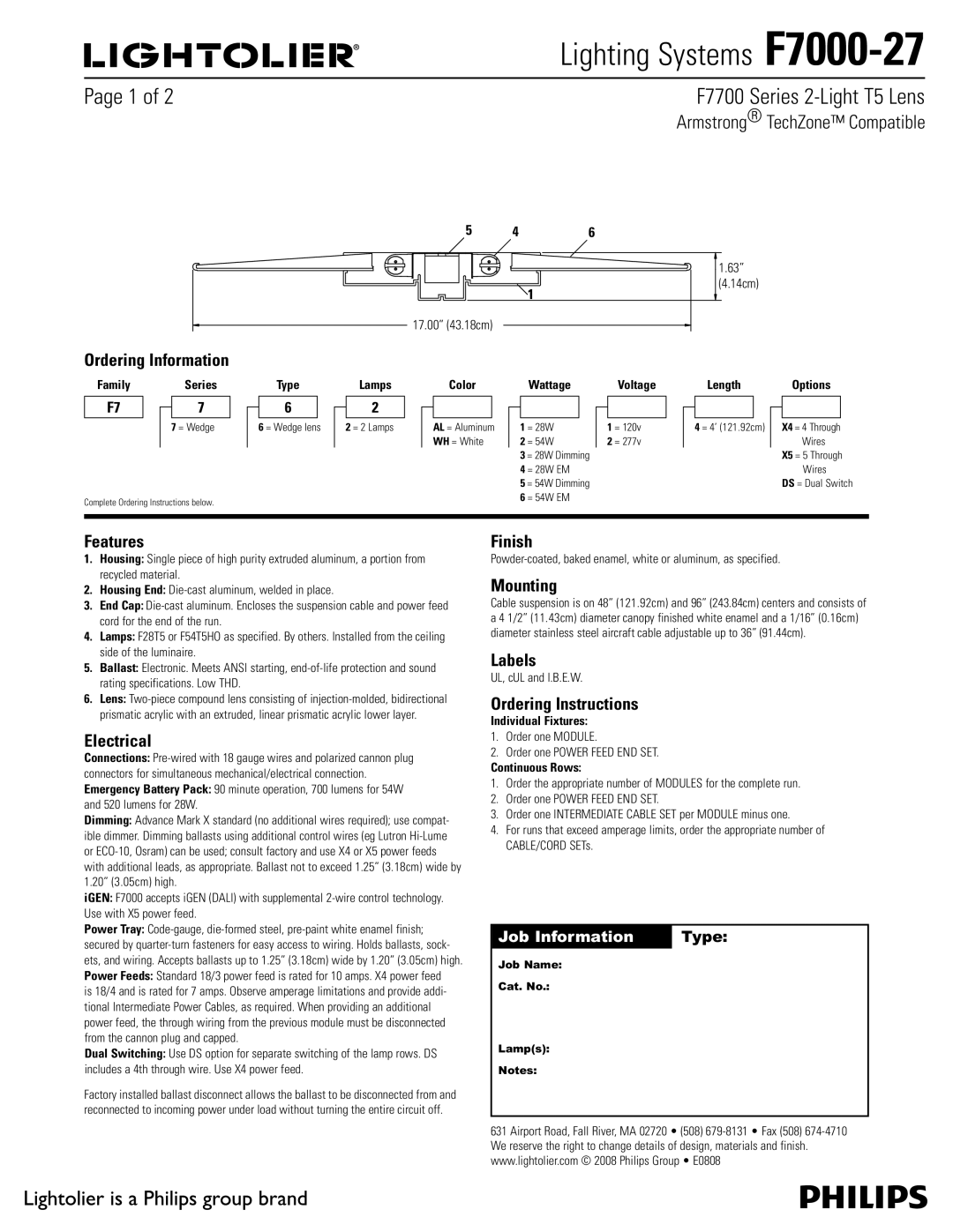 Lightolier F7000-27 specifications 4FSJFT-JHIU5-FOT 