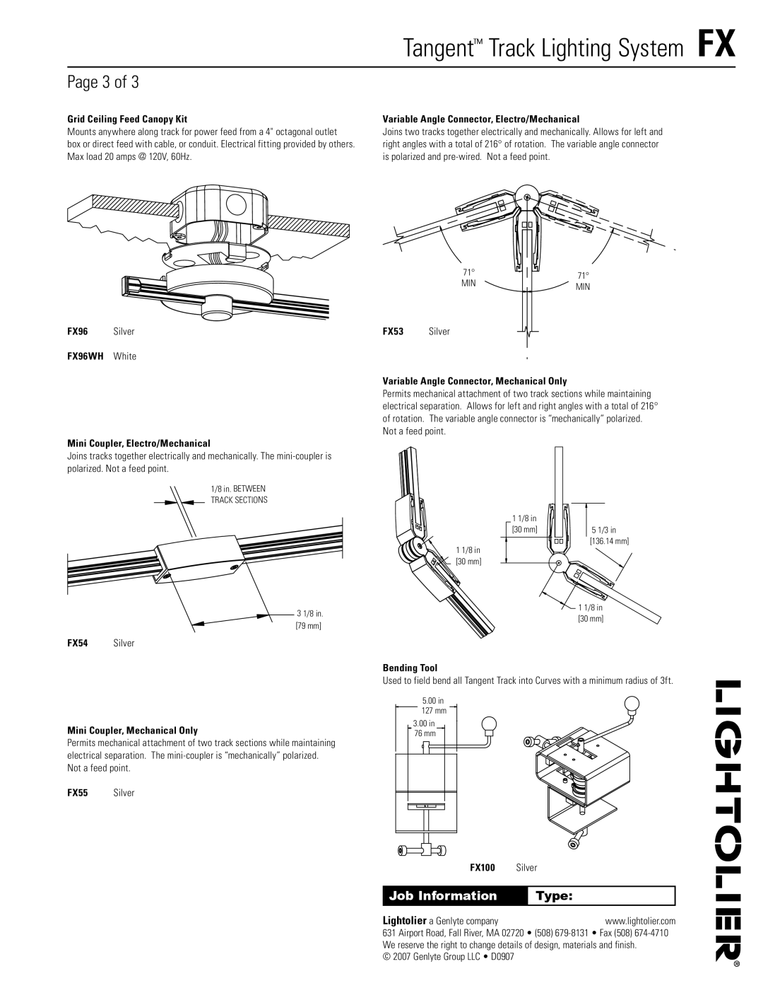 Lightolier FX Grid Ceiling Feed Canopy Kit, Variable Angle Connector, Electro/Mechanical, Mini Coupler, Mechanical Only 