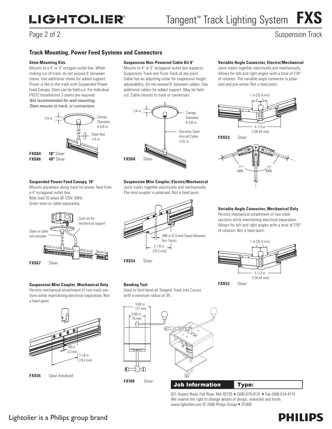 Lightolier FXS manual Track Mounting, Power Feed Systems and Connectors 