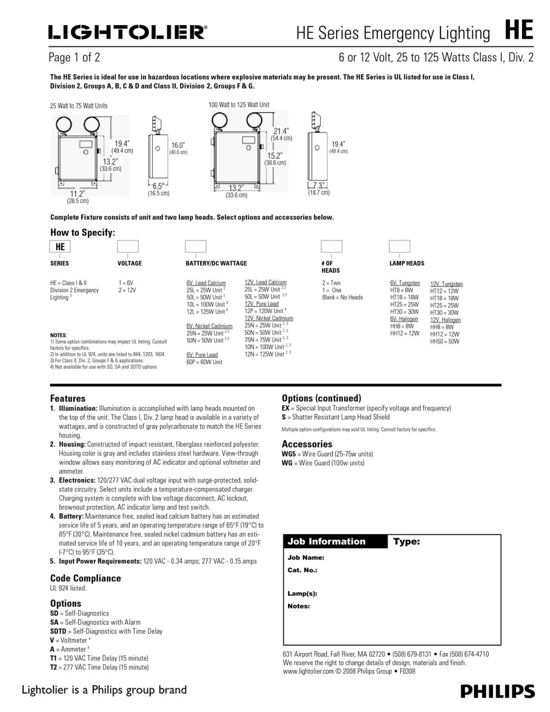 Lightolier HE Series manual 