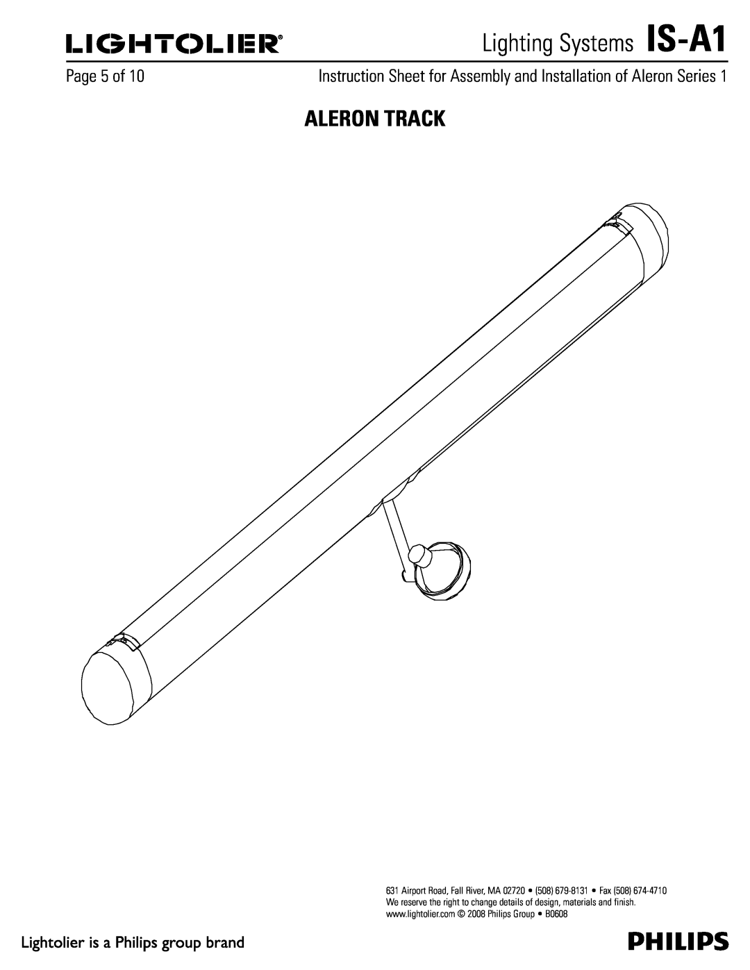 Lightolier manual Aleron Track, 1BHFPG, Lighting Systems IS-A1 