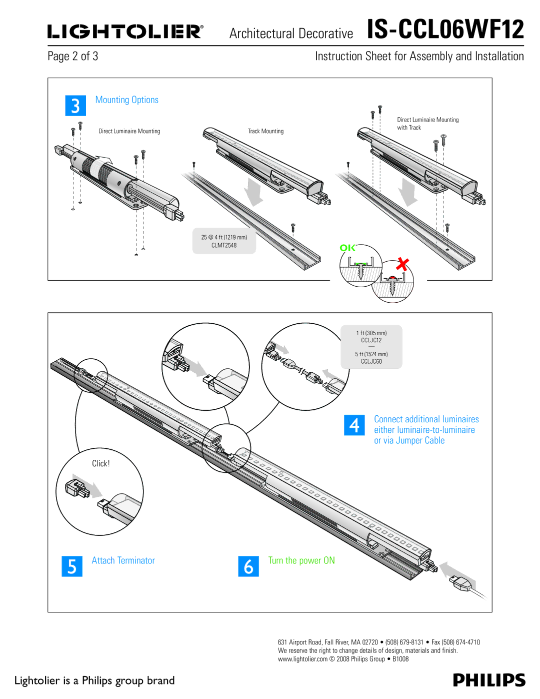 Lightolier IS-CCL06WF12 instruction sheet Attach Terminator 