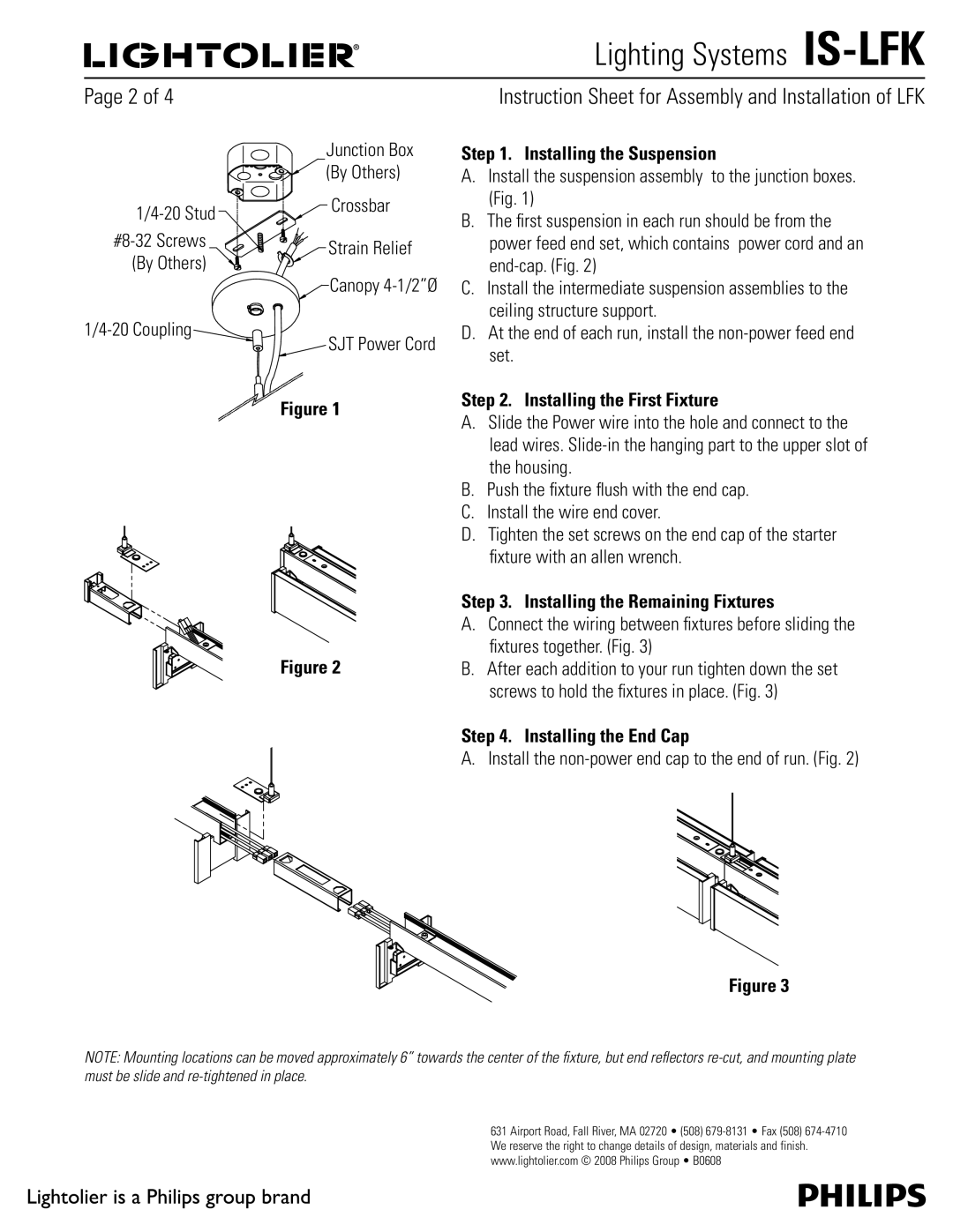 Lightolier IS-LFK manual 1BHFPG, Installing the Suspension 