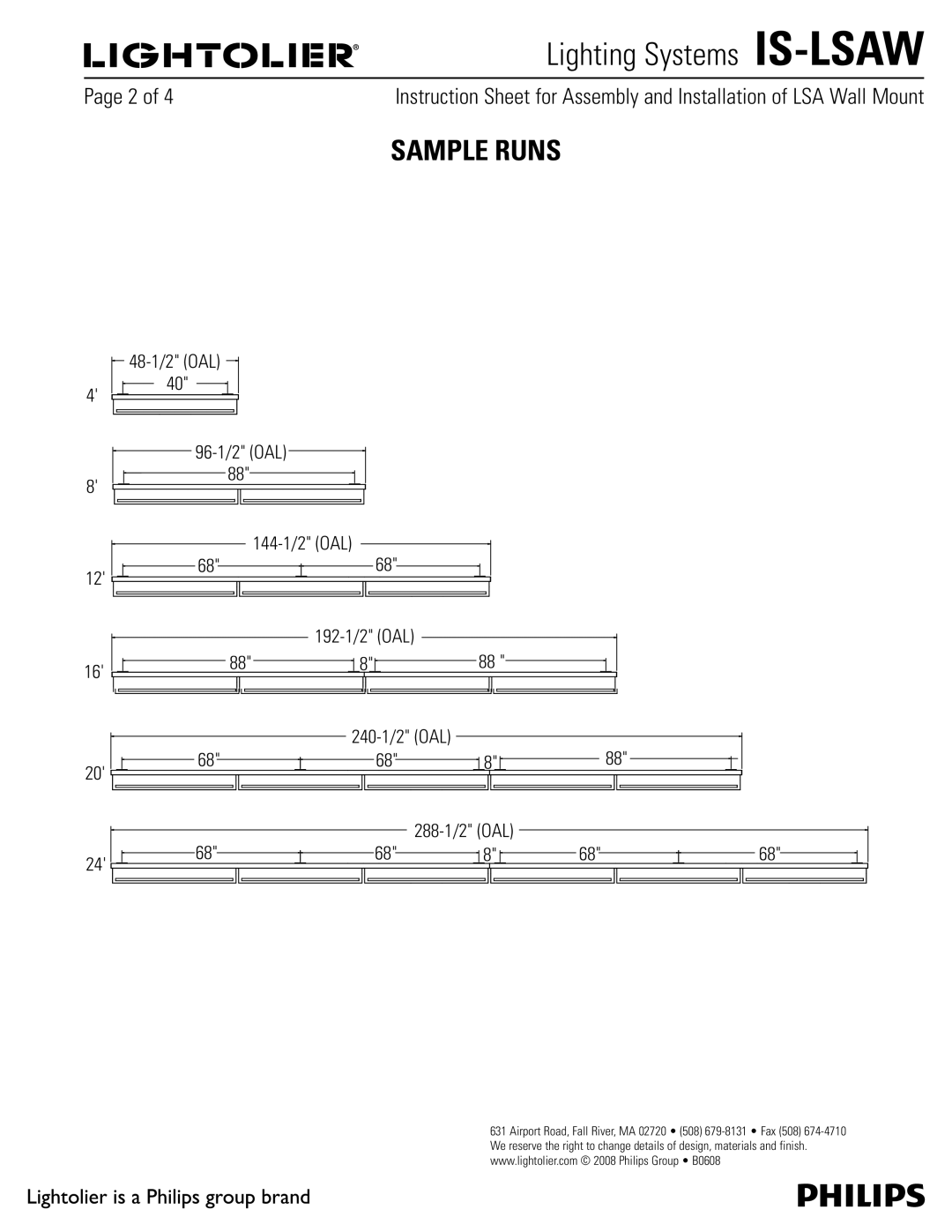 Lightolier IS-LSAW manual Sample Runs 