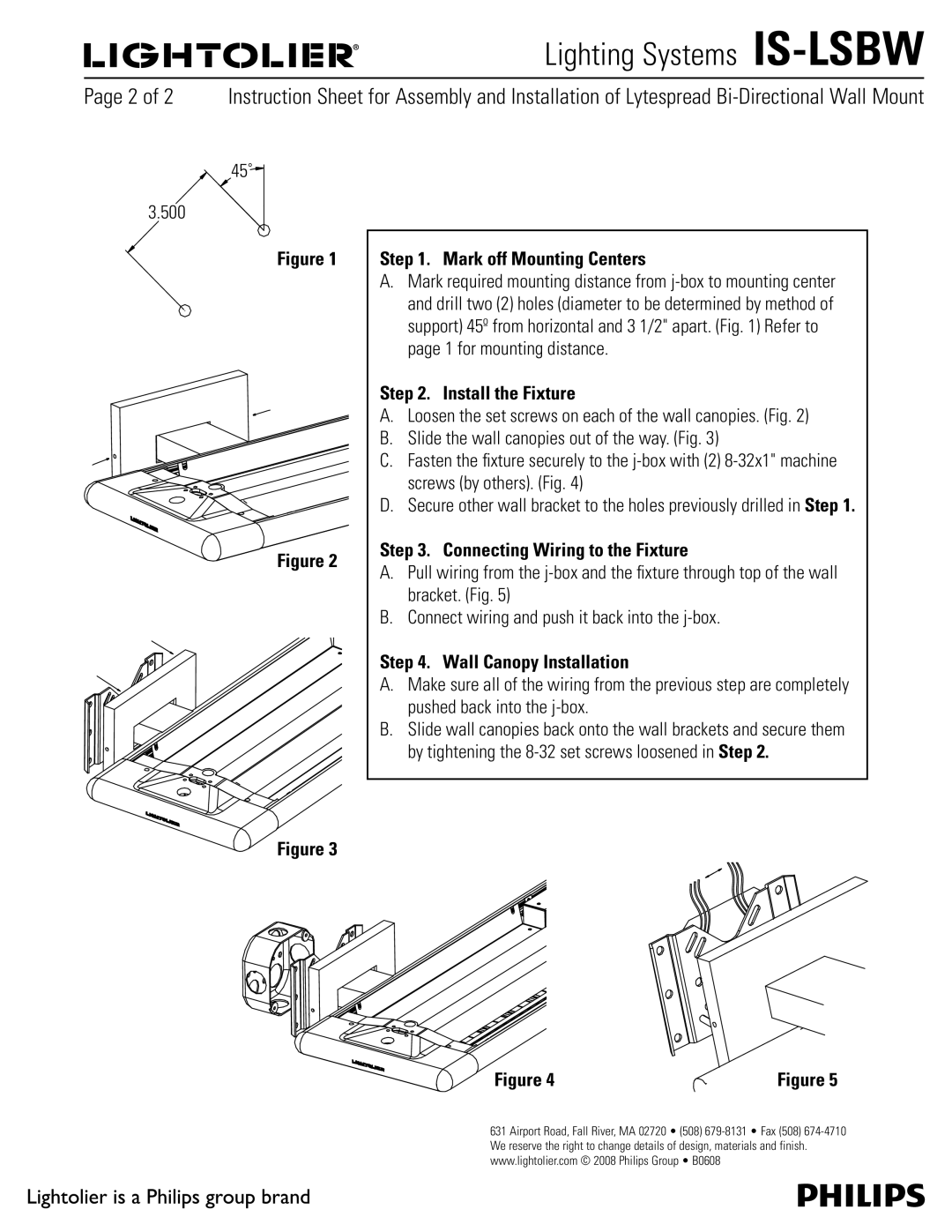 Lightolier IS-LSBW Mark off Mounting Centers, Install the Fixture, # 4MJEFUIFXBMMDBOPQJFTPVUPGUIFXBZ JH 