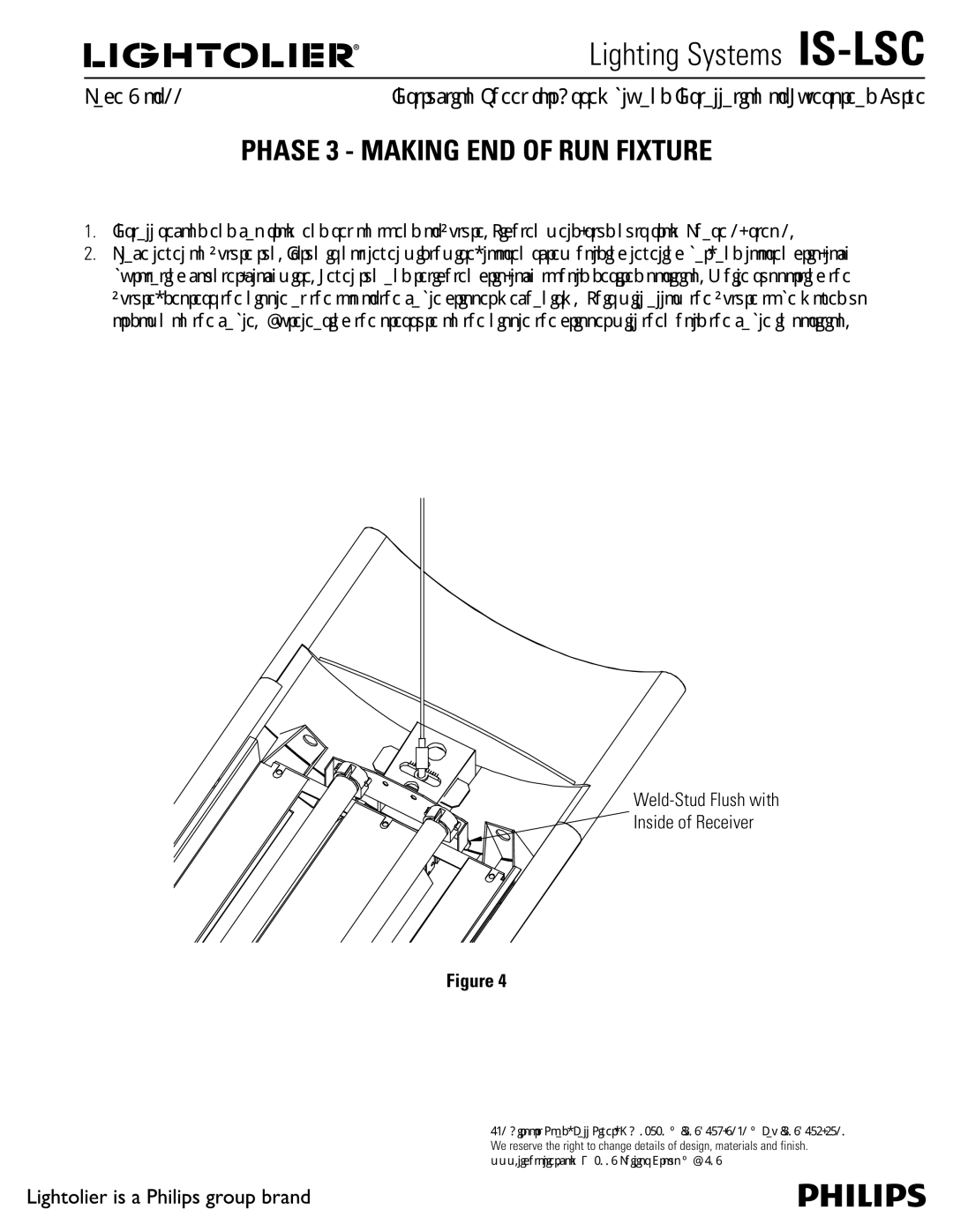 Lightolier IS-LSC manual Phase 3 Making END of RUN Fixture, Weld-Stud Flush with Inside of Receiver 