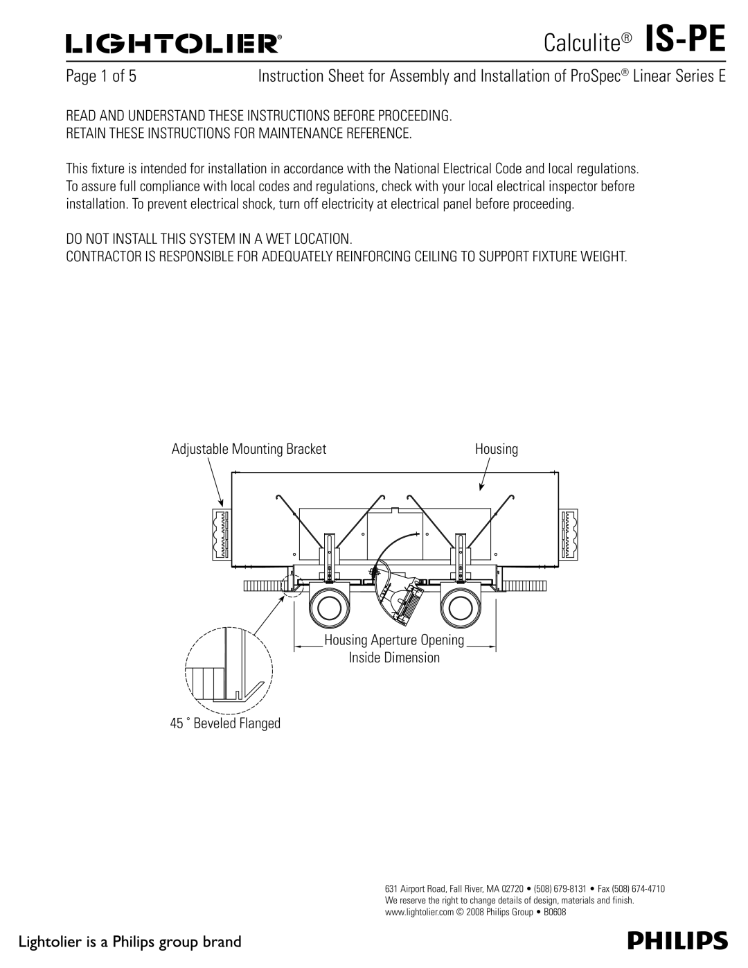 Lightolier IS-PE manual $Bmdvmjuf Is-Pe 