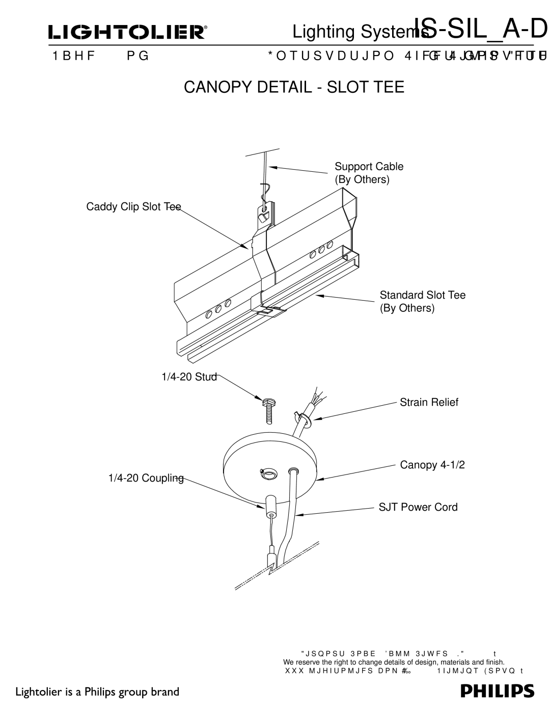 Lightolier IS-SIL_A-D manual Canopy Detail Slot TEE 