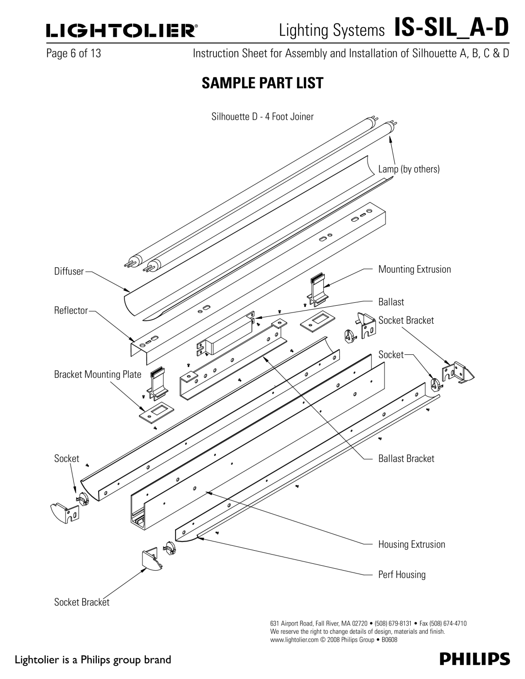 Lightolier IS-SIL_A-D manual 1BHFPG, 4JMIPVFUUF%PPU+PJOFS 