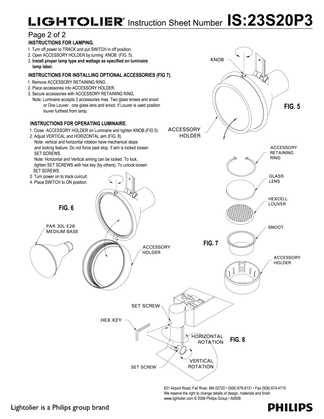 Lightolier IS:23S20P3 manual 