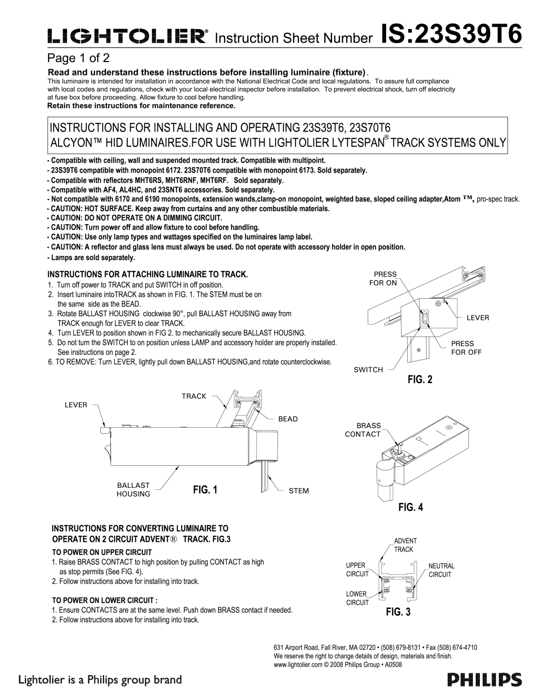 Lightolier IS:23S39T6 manual 