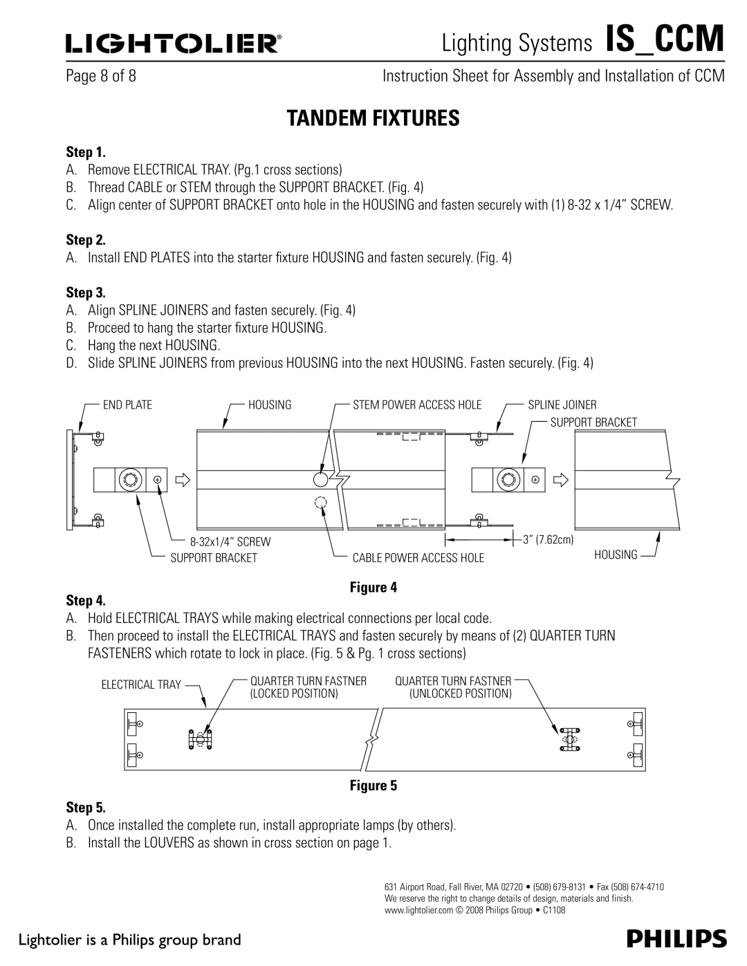 Lightolier IS_CCM manual Tandem Fixtures, MJHO41-*/&+0*/&34BOEGBTUFOTFDVSFMZ JH, Spline Joiner, Locked Position 