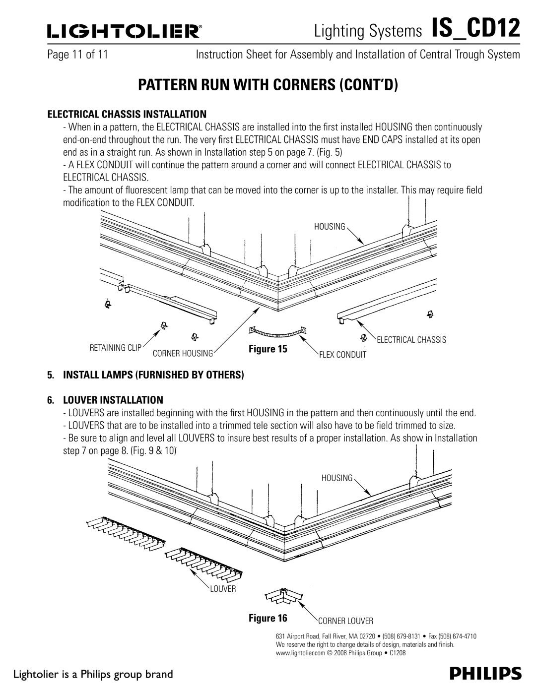 Lightolier IS_CD12 manual Install Lamps Furnished by Others, Louver Installation 