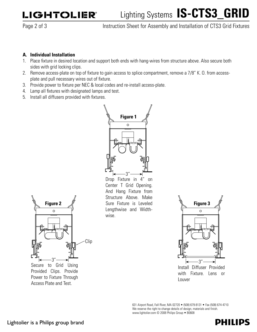 Lightolier IS_CTS3_GRID manual Individual Installation, TjeftXjuiHsjeMpdljohDmjqt, Drop Fixture in 4 on 