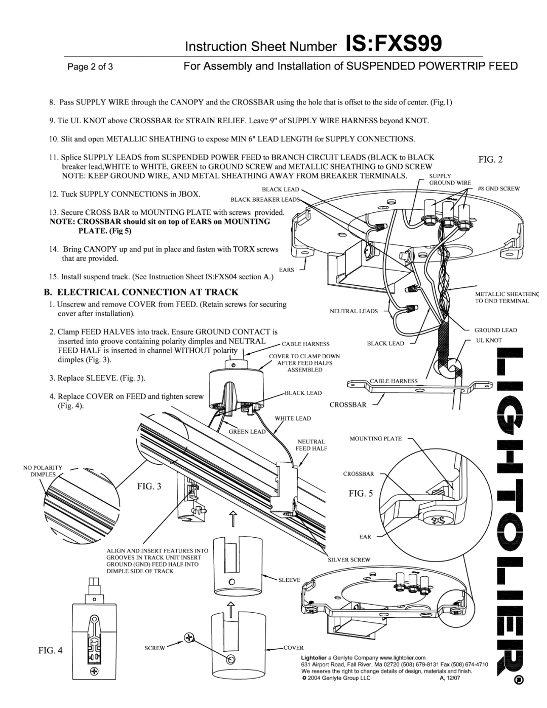 Lightolier IS:FXS99 manual 