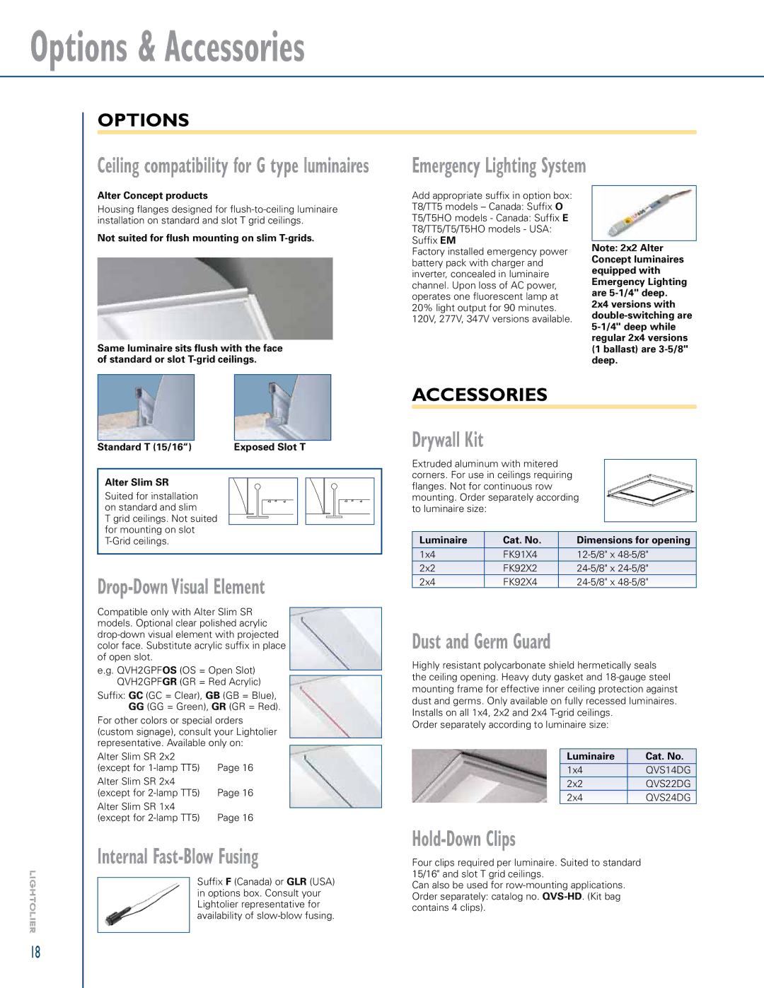 Lightolier LOL99930 manual Options & Accessories 