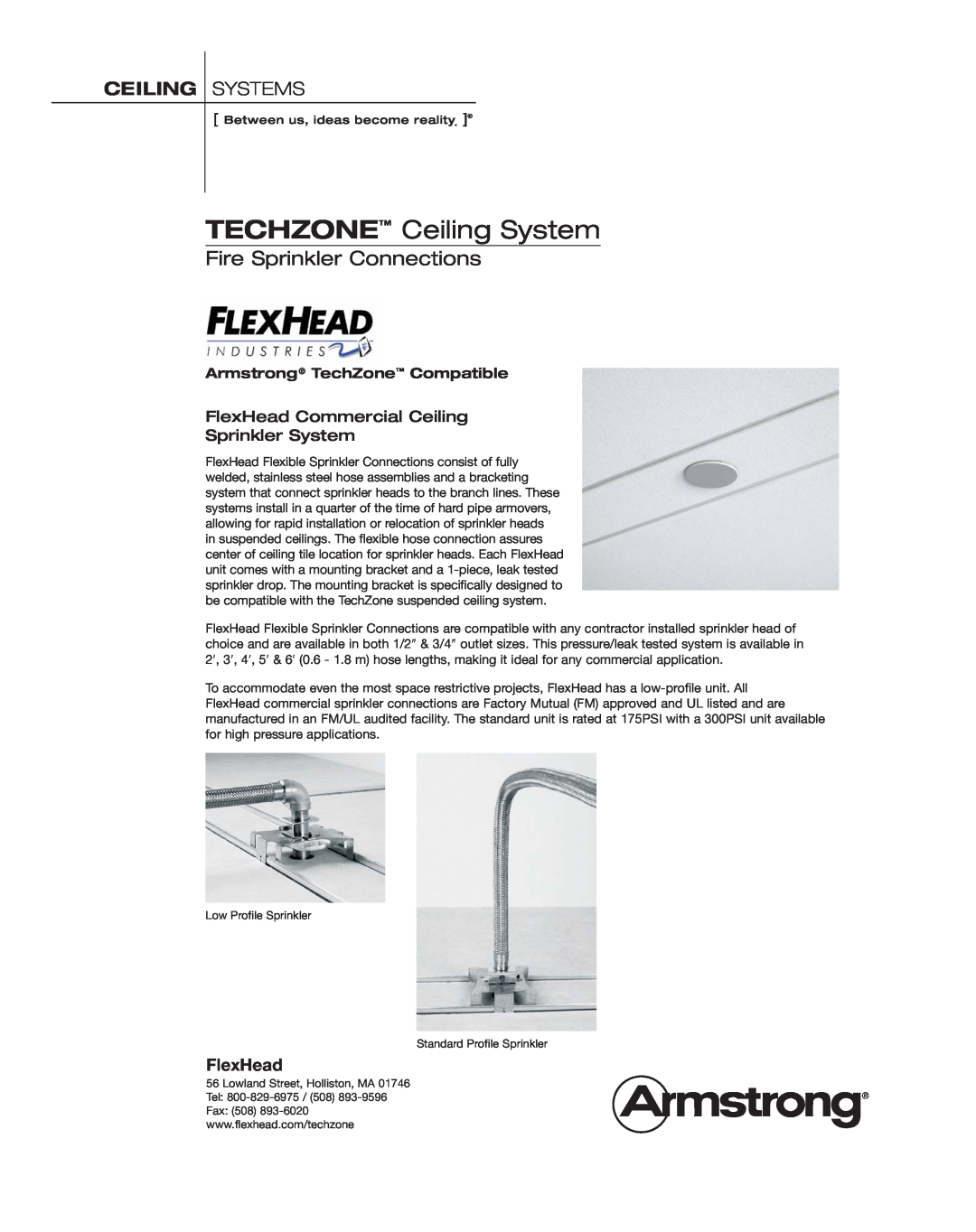Lightolier Standard Profile Sprinkler manual Ceiling Systems, FlexHead Commercial Ceiling Sprinkler System 