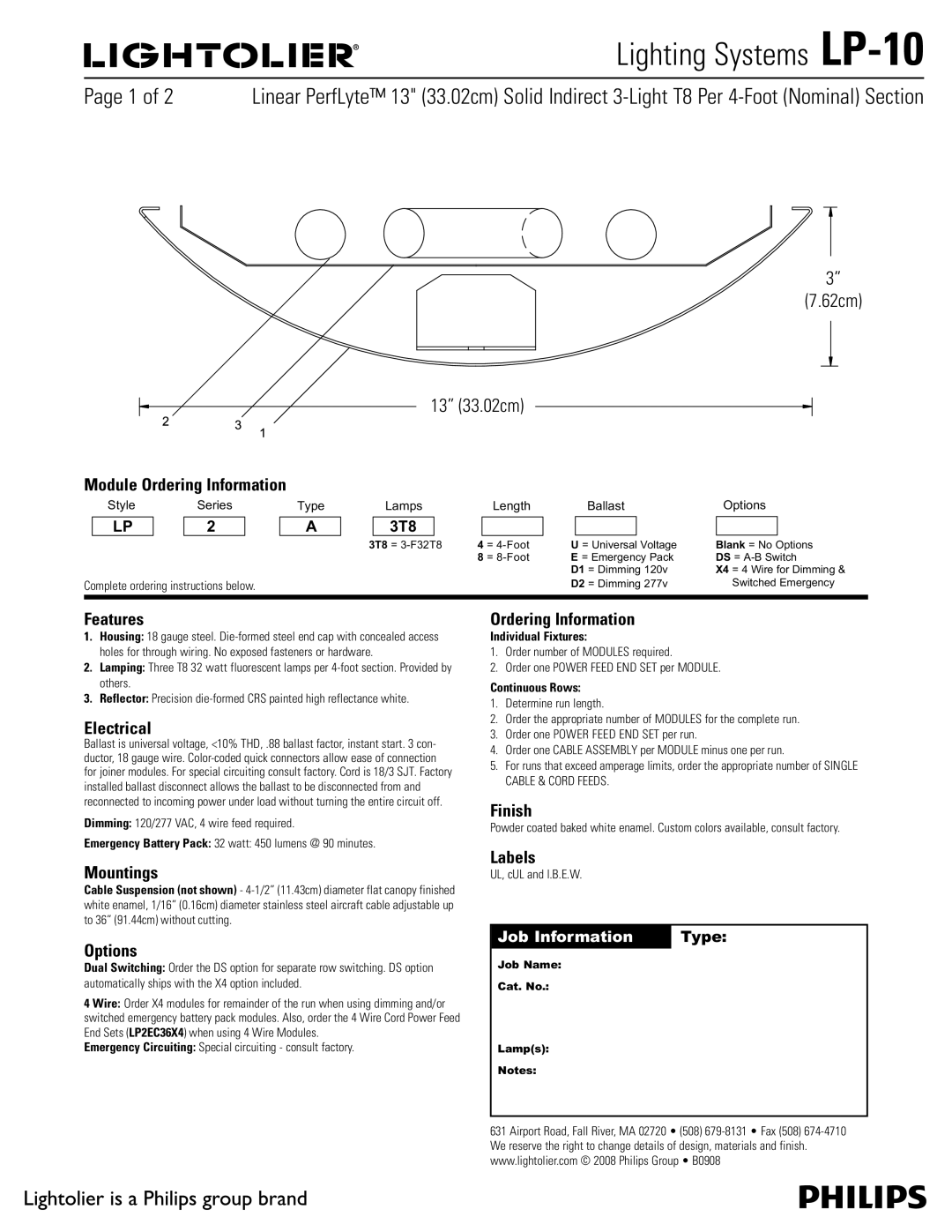 Lightolier LP-10 manual 1BHFPG 