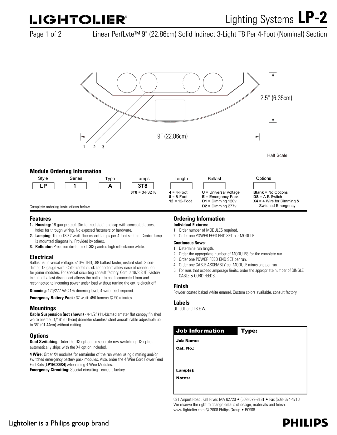 Lightolier LP-2 manual 1BHFPG 