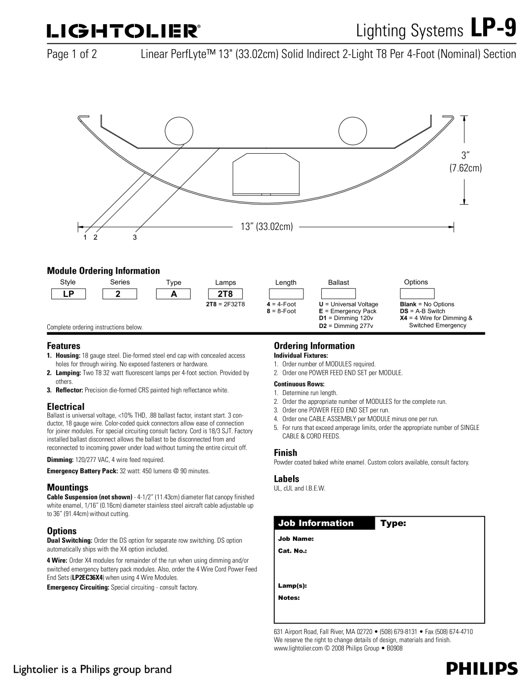 Lightolier LP-9 manual 1BHFPG 