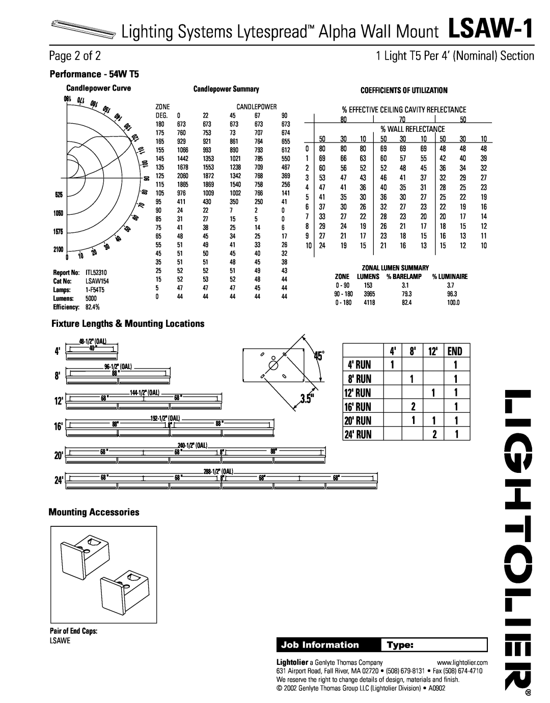 Lightolier LSAW-1 specifications Page 2 of 