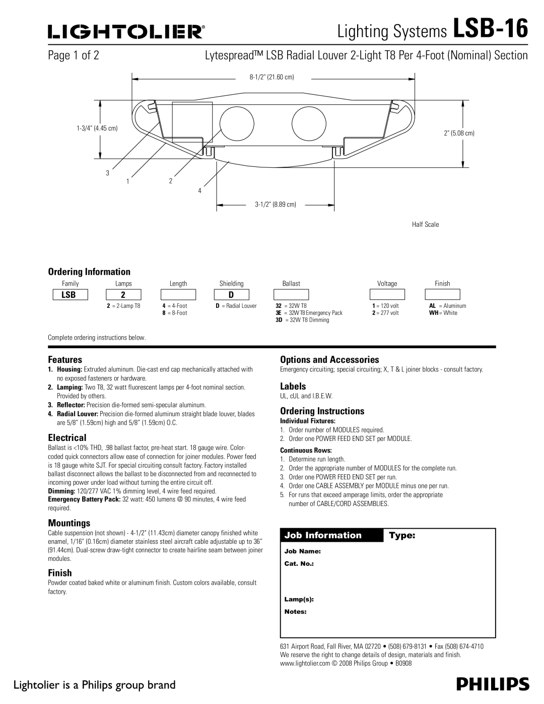 Lightolier LSB-16 manual 1BHF PG  