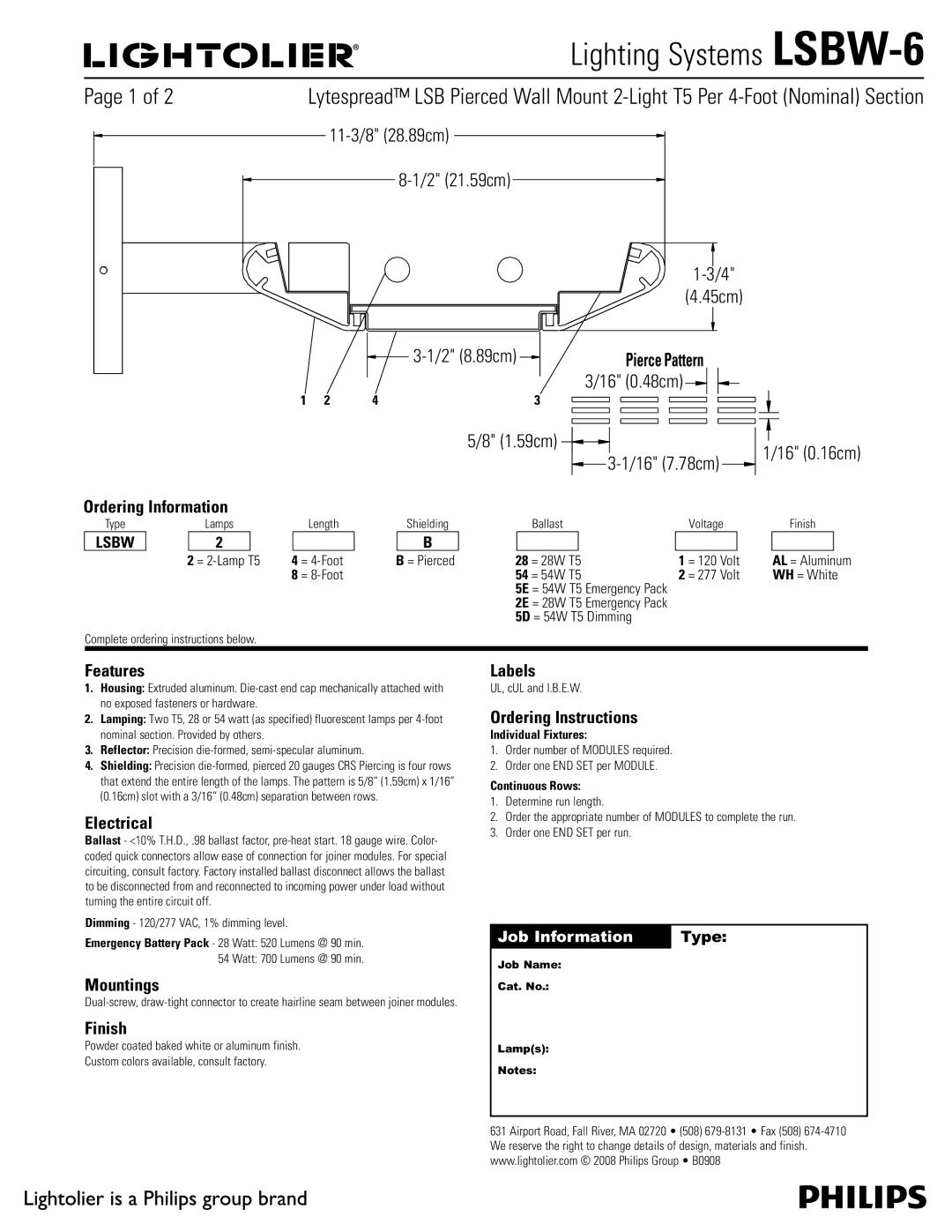 Lightolier LSBW-6 manual 1BHF PG  