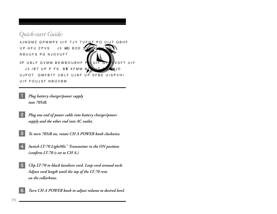 LightSpeed Technologies 705iR manual Quick-start Guide 