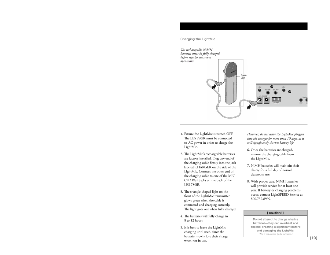 LightSpeed Technologies 780iR user manual This is not covered by the warranty 