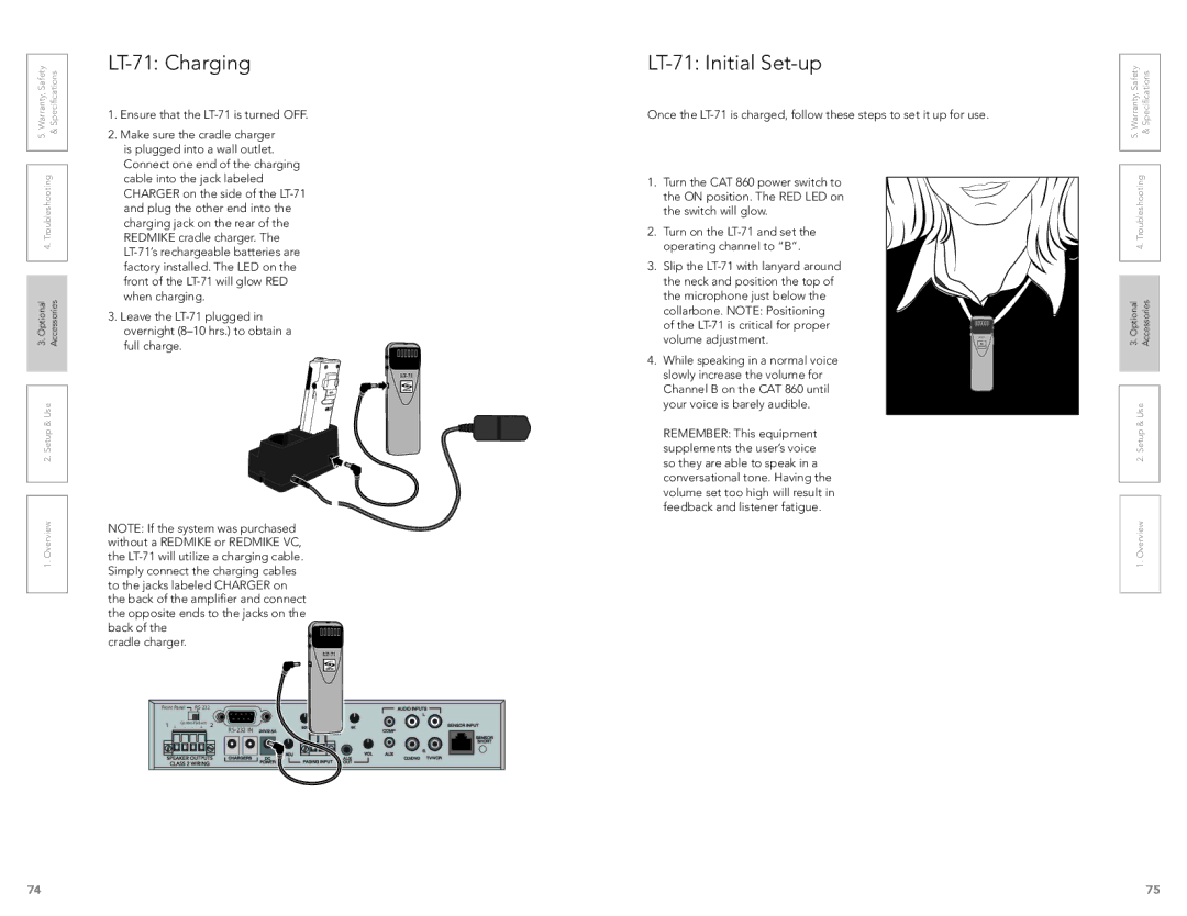 LightSpeed Technologies CAT 860 user manual LT-71 Charging 