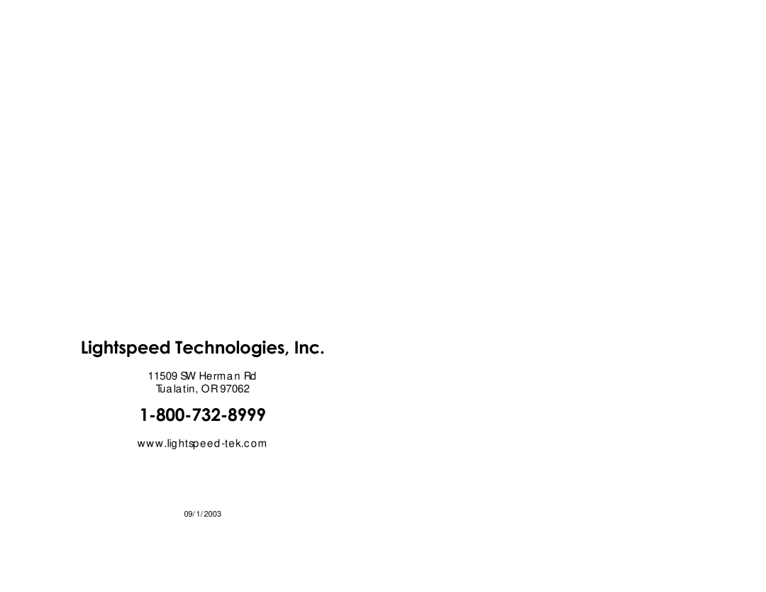 LightSpeed Technologies LES 370 Series user manual Lightspeed Technologies, Inc 