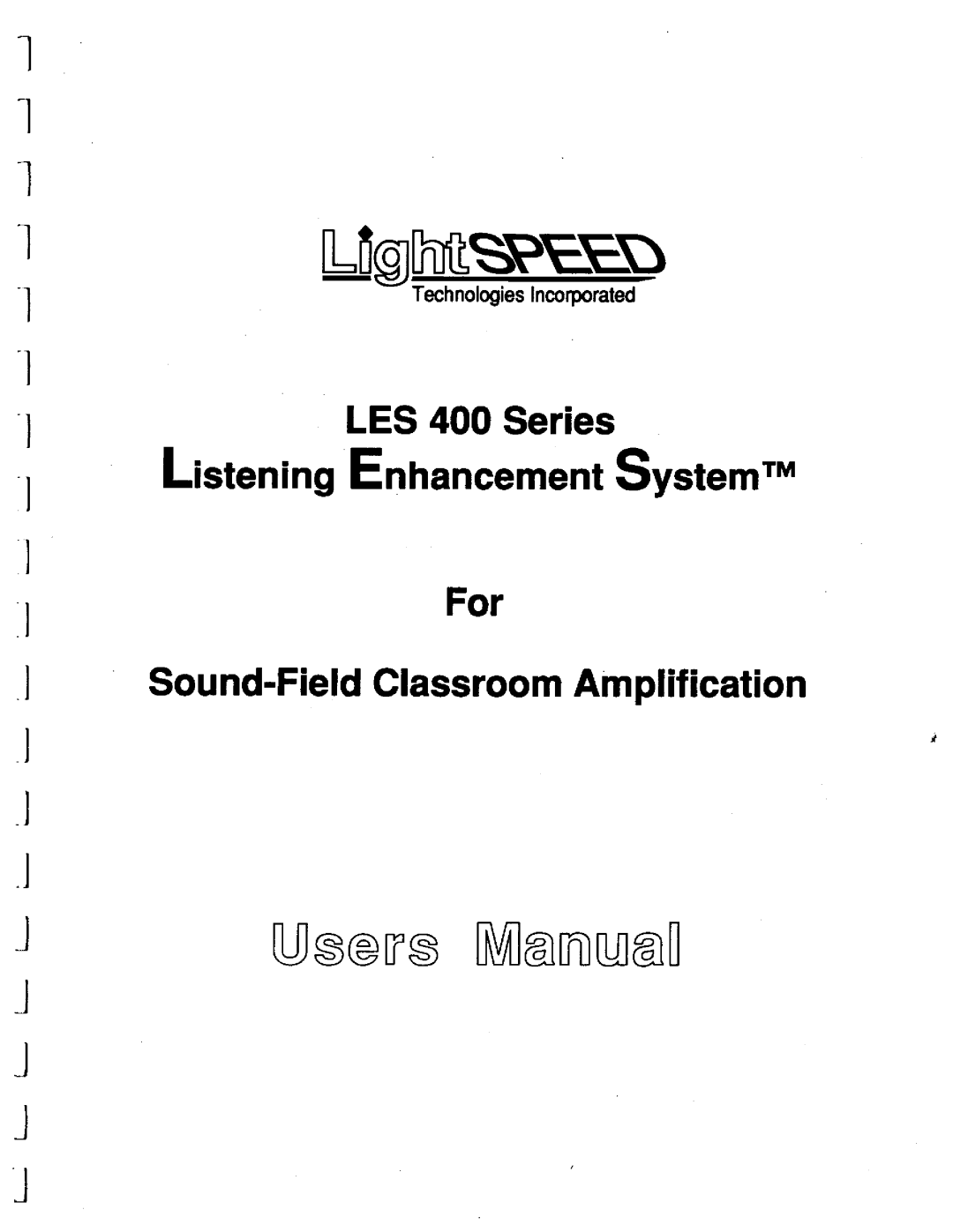 LightSpeed Technologies LES 400 Series manual 