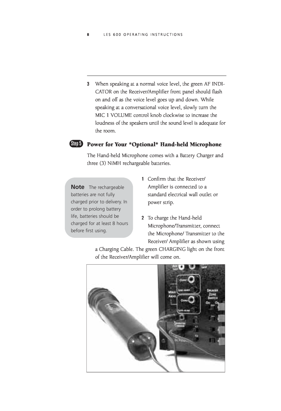 LightSpeed Technologies LES 600 Series user manual Confirm that the Receiver 