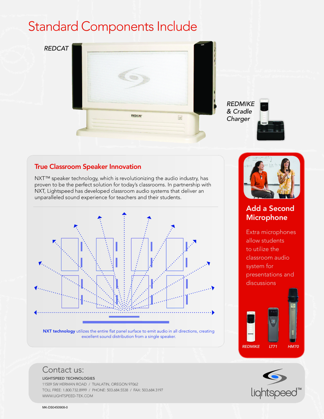 LightSpeed Technologies Redmike Standard Components Include, Add a Second Microphone, True Classroom Speaker Innovation 