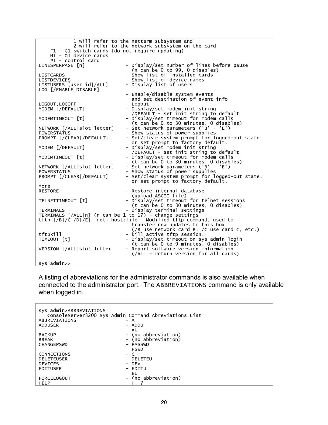 Lightwave Communications 3200 user manual Log /Enabledisable 