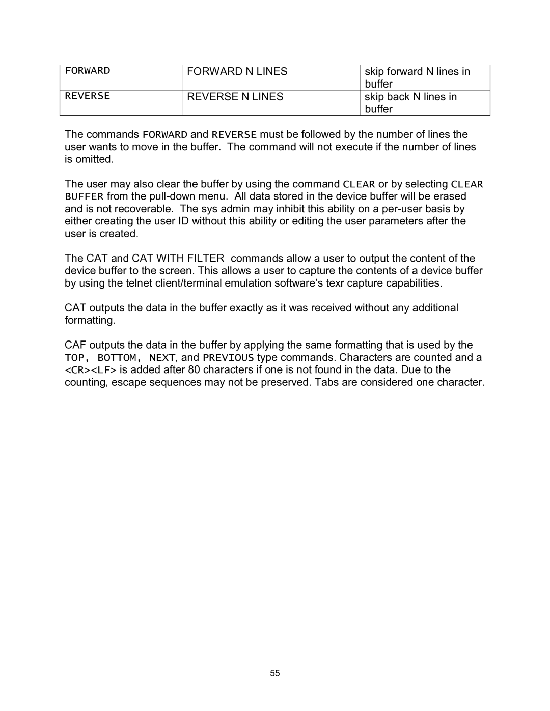 Lightwave Communications 3200 user manual Forward N Lines, Reverse N Lines 