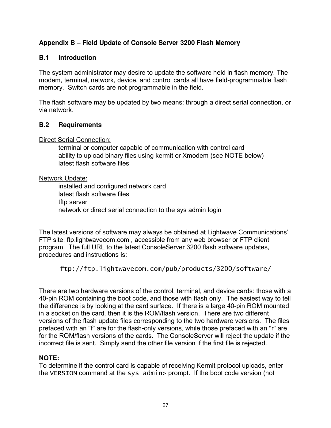 Lightwave Communications 3200 user manual Requirements 