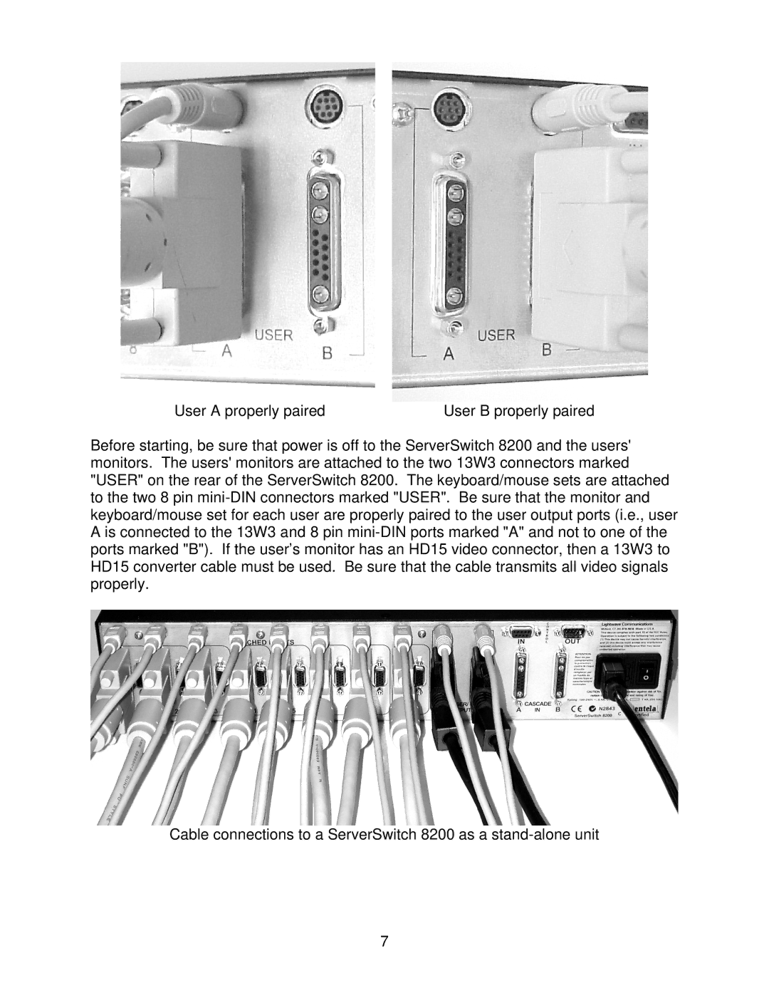 Lightwave Communications 8200 user manual 