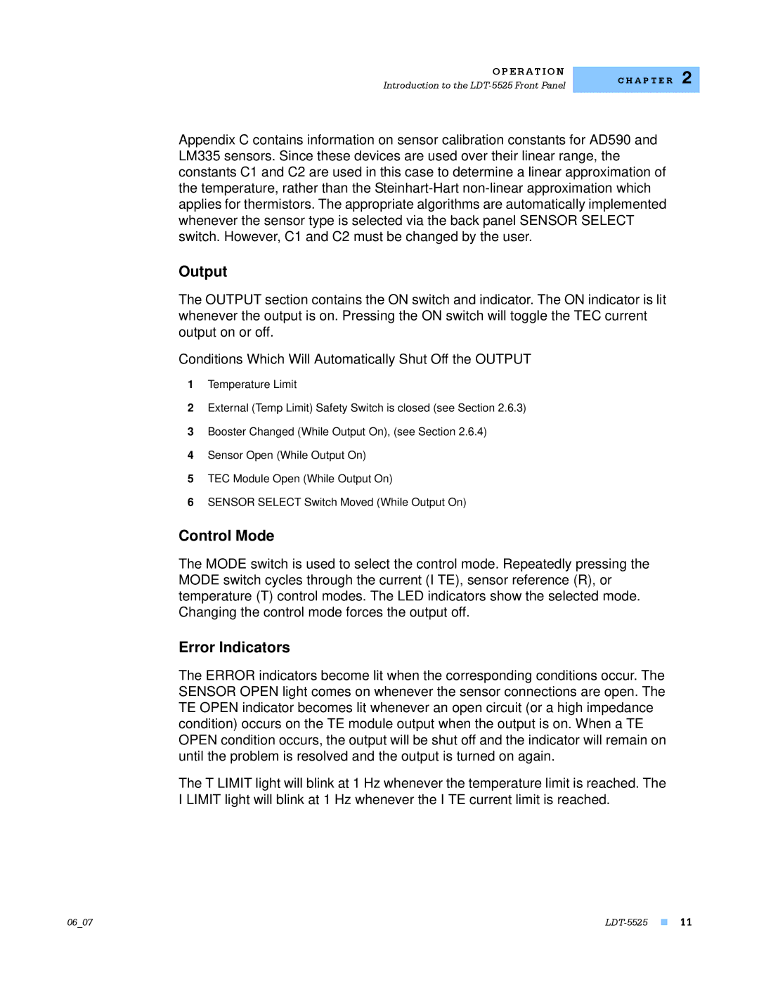 Lightwave Communications LDT-5525 manual Output 