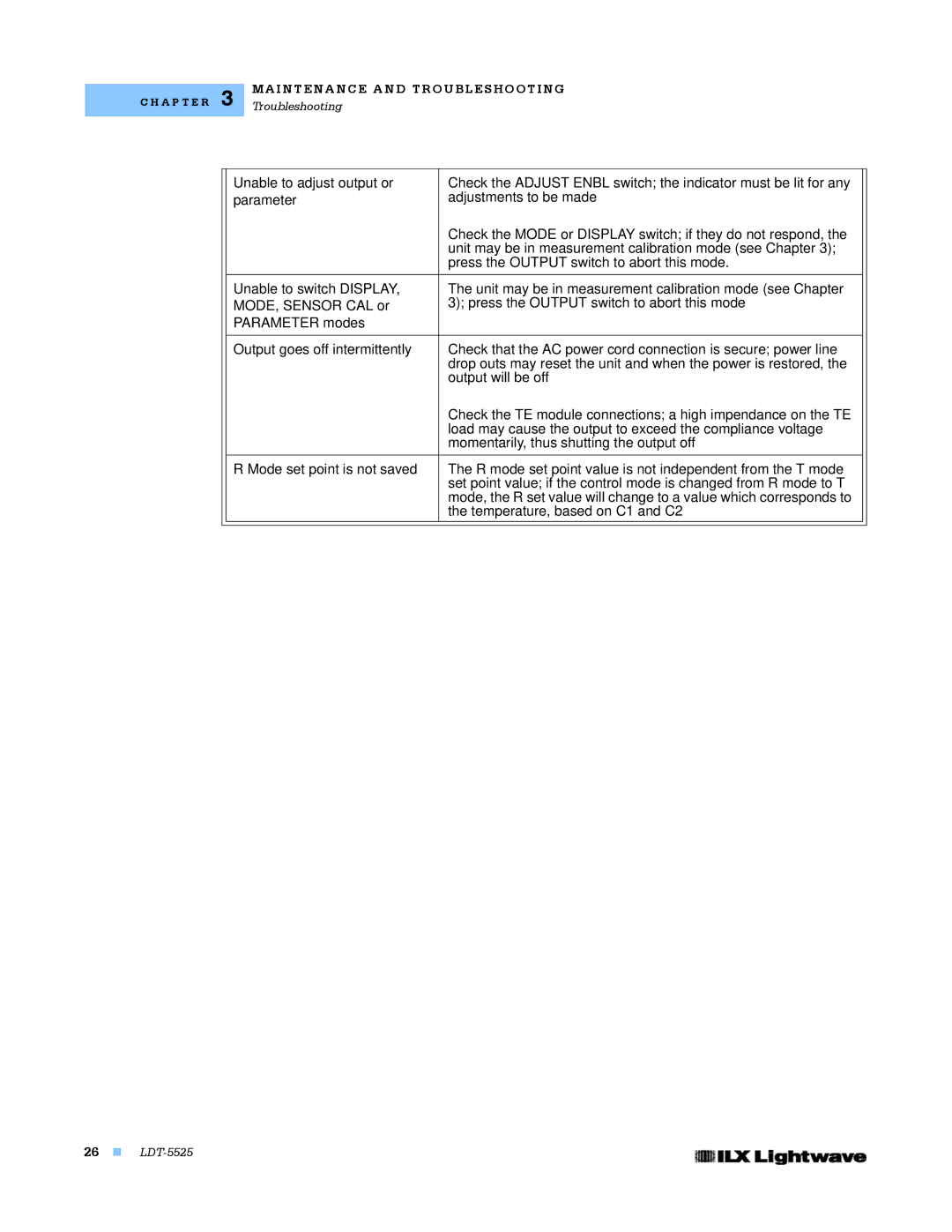 Lightwave Communications LDT-5525 manual Temperature, based on C1 and C2 