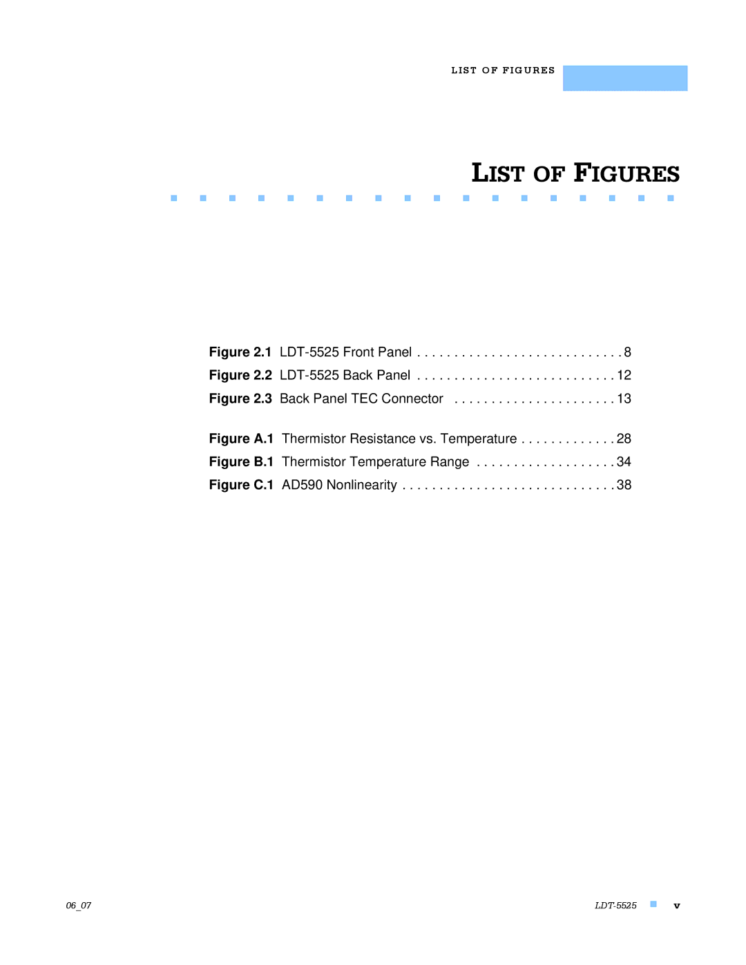 Lightwave Communications LDT-5525 manual List of Figures 