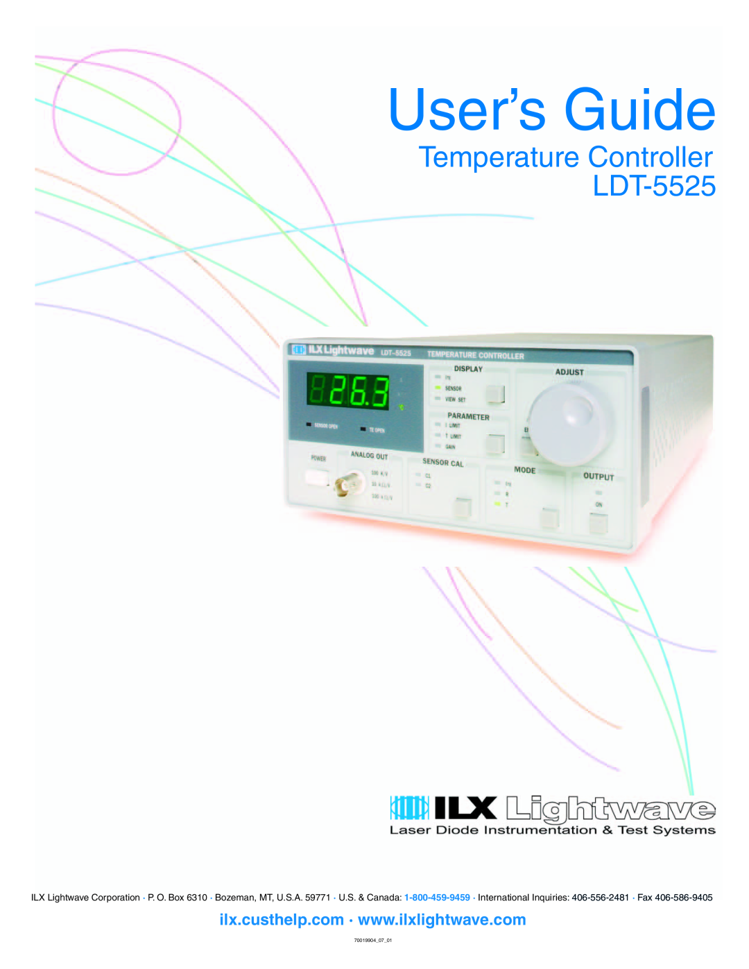 Lightwave Communications manual User’s Guide, Temperature Controller LDT-5525, 700199040701 