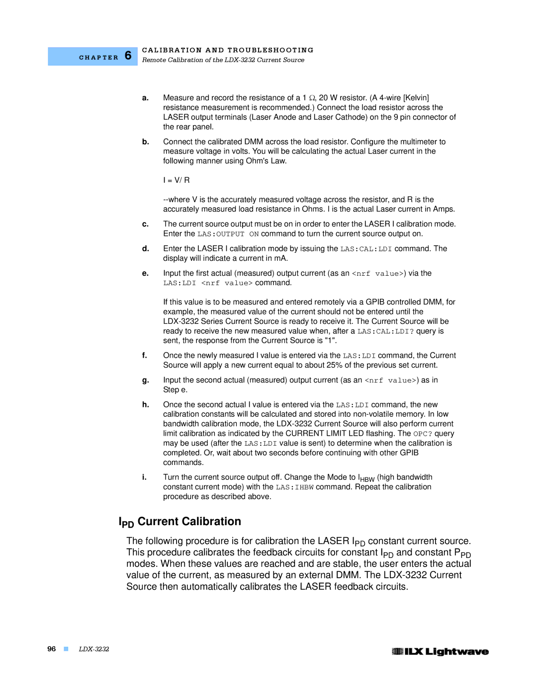 Lightwave Communications LDX-3232 manual Lasldi nrf value command 