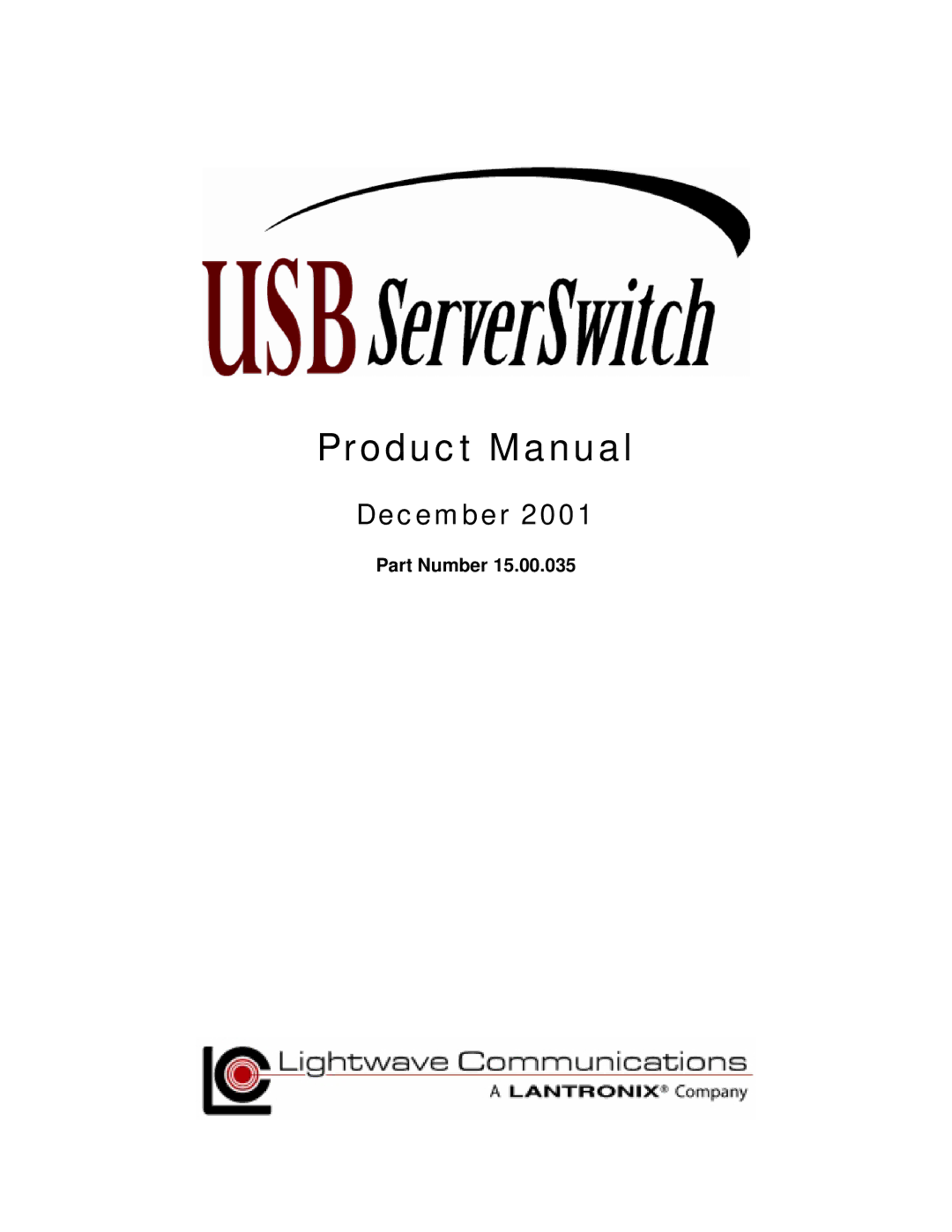 Lightwave Communications USB SuperSwitch manual Product Manual 