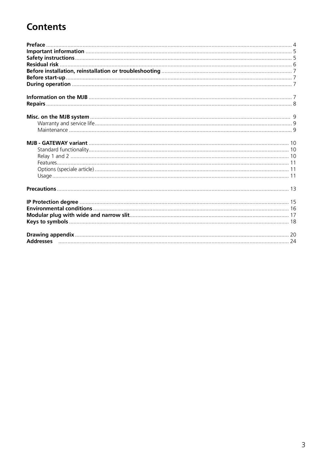 Linak MJB user manual Contents 