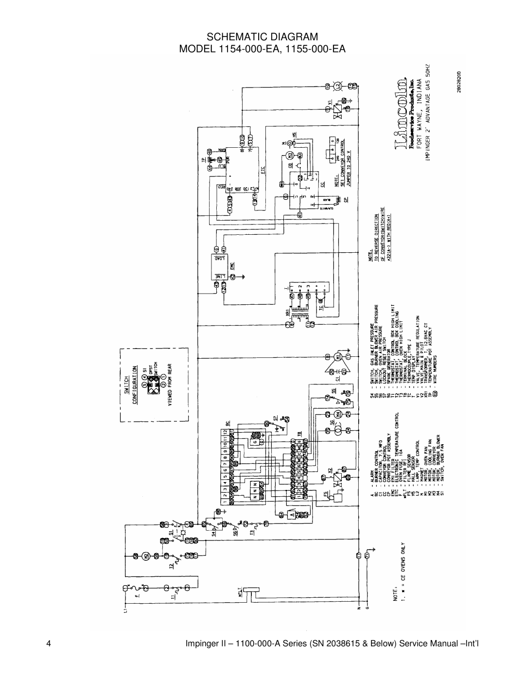 Lincoln 1100-000-A SERIES (SN 2038615 & BELOW) service manual Schematic Diagram 