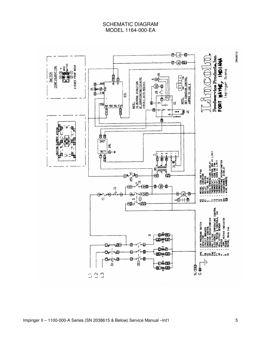 Lincoln 1100-000-A SERIES (SN 2038615 & BELOW) service manual Model 1164-000-EA 