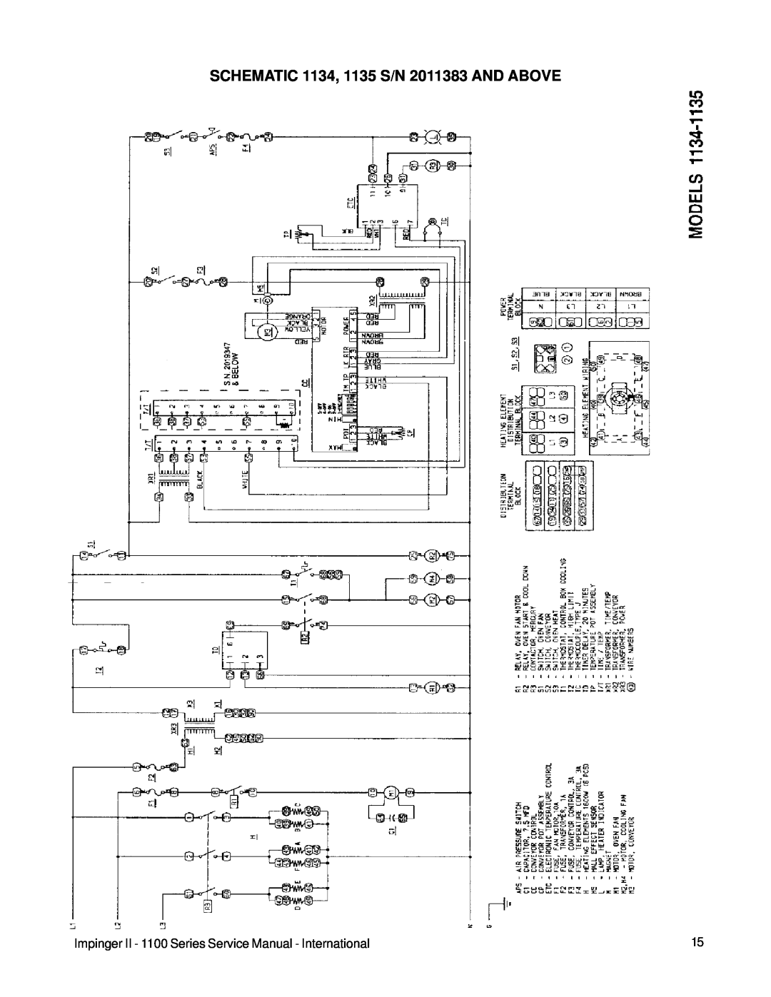 Lincoln 1100 Series service manual SCHEMATIC 1134, 1135 S/N 2011383 AND ABOVE 