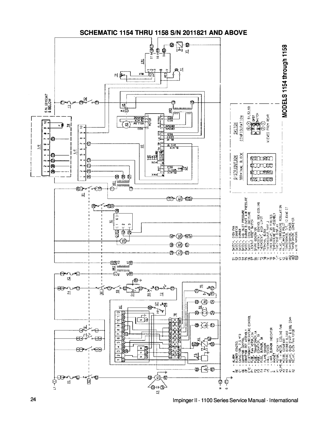 Lincoln 1100 Series service manual SCHEMATIC 1154 THRU 1158 S/N 2011821 AND ABOVE 