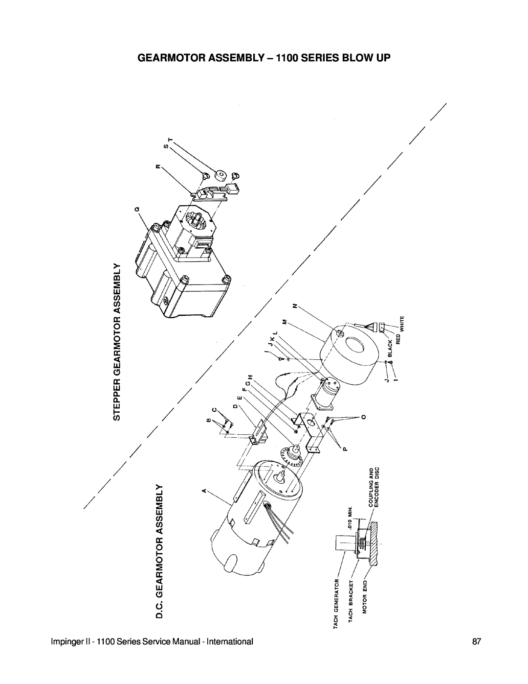Lincoln 1100 Series service manual GEARMOTOR ASSEMBLY – 1100 SERIES BLOW UP 